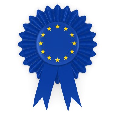 Avrupa Birliği bayrağı rozeti rozet 3d çizim