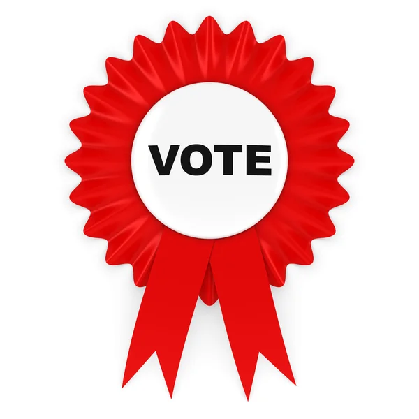 Red Vote Rosette Emblema Ilustração 3D — Fotografia de Stock