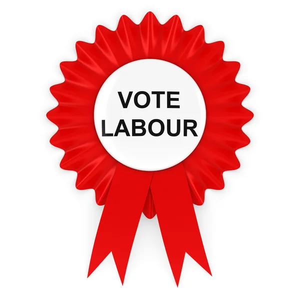 Vote Labour Red Rosette 3D Illustration — Stock Photo, Image