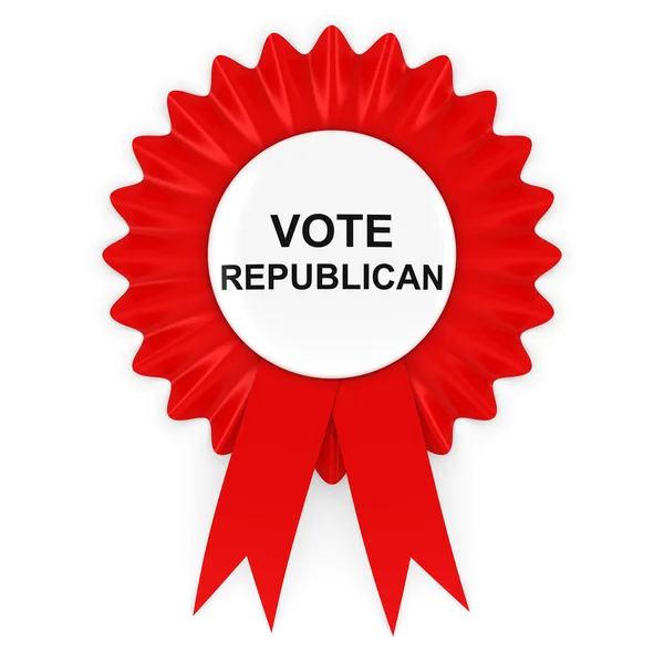 Bize seçimlerinde Cumhuriyetçilere oy kırmızı rozet 3d çizim — Stok fotoğraf