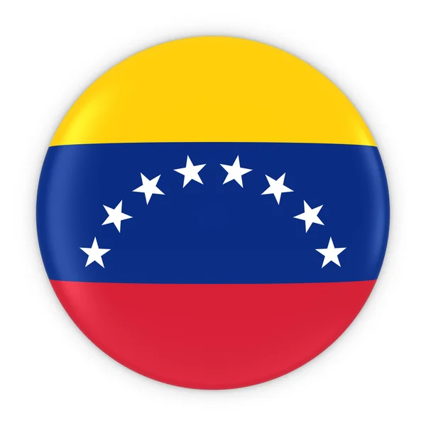 Przycisku Flaga Wenezueli - Flaga Wenezueli odznaka ilustracja 3d — Zdjęcie stockowe