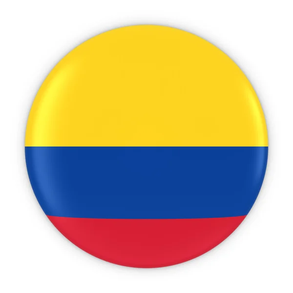 Colombiaanse vlag knop - vlag van Colombia Badge 3d illustratie — Stockfoto