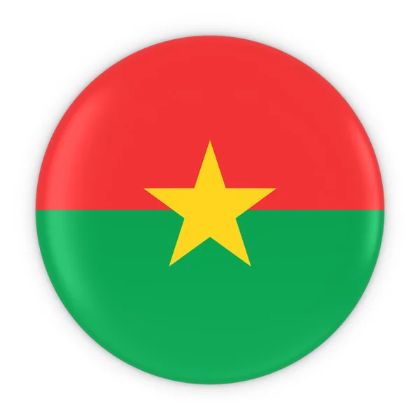 布基纳法索国旗按钮-布基纳法索布基纳法索徽章 3d 图的旗子 — 图库照片