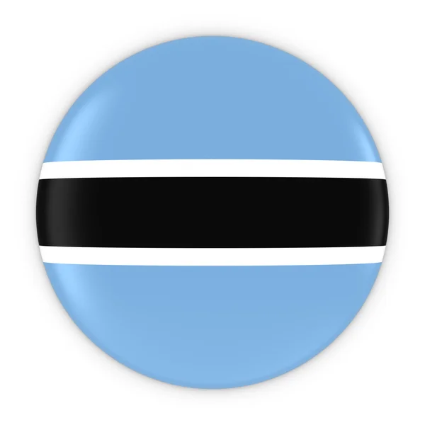 Botswanan bayrak düğmesini - Botsvana bayrağı rozeti 3d çizim — Stok fotoğraf