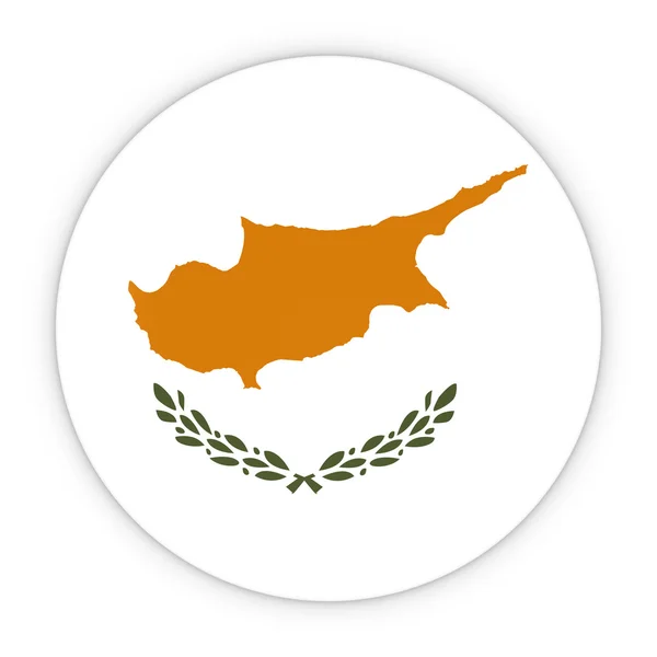 Botão de bandeira cipriota - Bandeira do emblema de Chipre Ilustração 3D — Fotografia de Stock