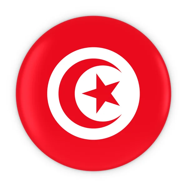 Tunisiska flaggan knapp - flagga Tunisien Badge 3d Illustration — Stockfoto