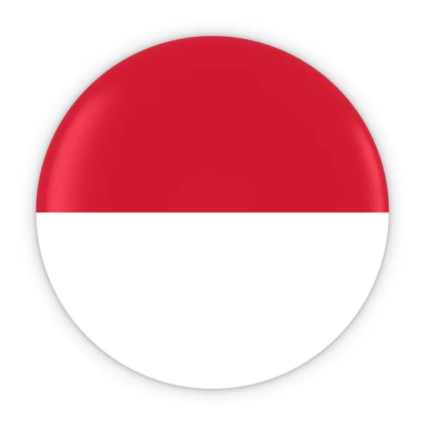 Monegasque / Indonesian Flag Button - Flag of Monaco / Indonesia Badge 3D Illustration — Stock Photo, Image