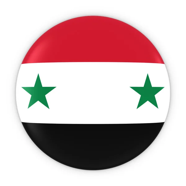 Syrian Flag Button - Flag of Syria Badge 3D Illustration — Stock Photo, Image