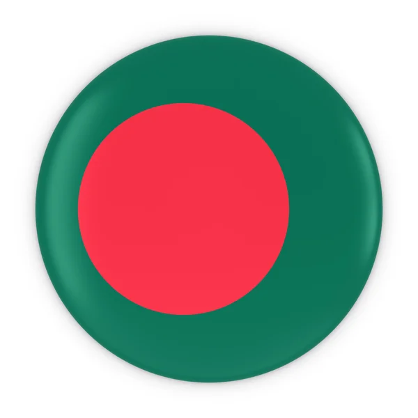 Bangladeşli bayrak düğmesini - Bangladeş bayrağı rozeti 3d çizim — Stok fotoğraf