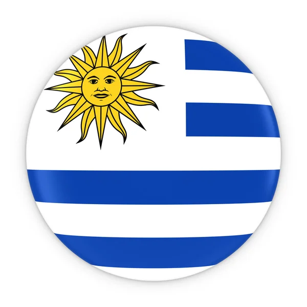 Uruguayanska flagga knapp - flagga Uruguay Badge 3d Illustration — Stockfoto