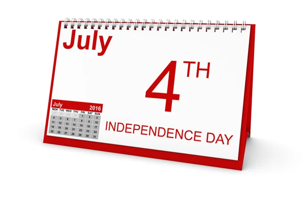 Den nezávislosti 4.července kalendáře 3d obrázek — Stock fotografie