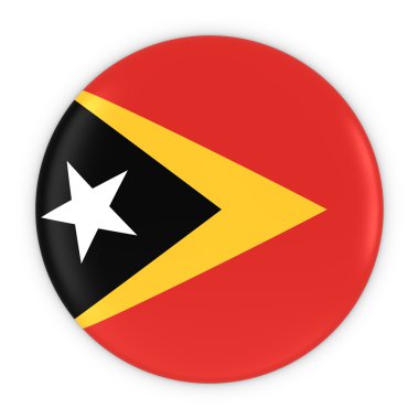 Turunu bayrak düğmesini - Doğu Timor bayrağı rozeti 3d çizim