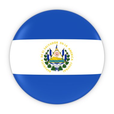 El Salvador bayrak düğmesini - El Salvador bayrağı rozeti 3d çizim