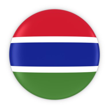Gambiya bayrak düğmesini - Gambiya bayrağı rozeti 3d çizim