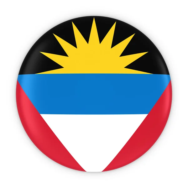 Antiguan e Barbudan Flag Button - Bandiera di Antigua e Barbuda Badge Illustrazione 3D — Foto Stock