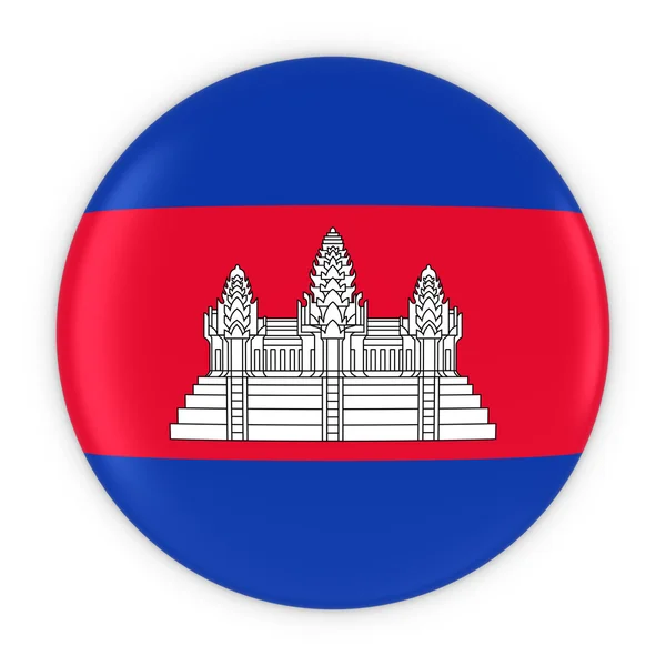 De knop van de Cambodjaanse markeren - vlag van Cambodja Badge 3d illustratie — Stockfoto