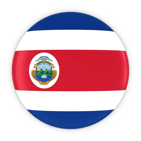 Botão de bandeira da Costa Rica - Bandeira do emblema da Costa Rica ilustração 3D — Fotografia de Stock