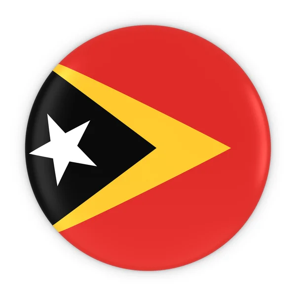 Timorese Flag Button - Flag of East Timor Badge 3D Illustration — Stock Photo, Image