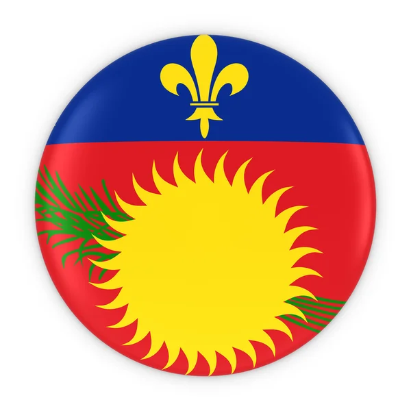 Guadeloupe Flag Button - Flag of Guadeloupe Badge 3D Illustration — Stock Photo, Image