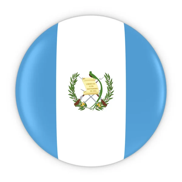 Guatemala bayrağı düğmesi - Guatemala bayrağı rozeti 3d çizim