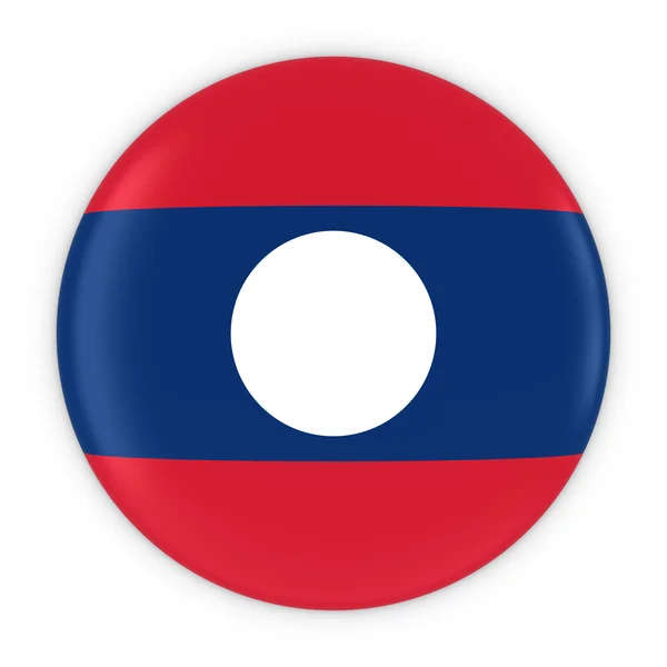 Bouton drapeau laotien - Drapeau du Laos Illustration 3D — Photo