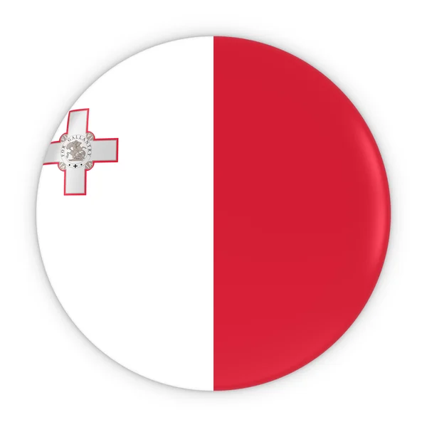 Botón de bandera maltesa - Bandera de Malta Insignia Ilustración 3D —  Fotos de Stock