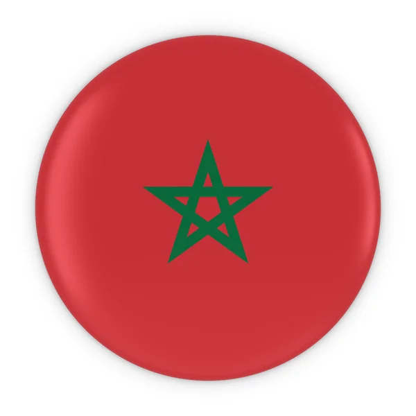 Moroccan Flag Button - Flag of Morocco Badge 3D Illustration — Stock Photo, Image