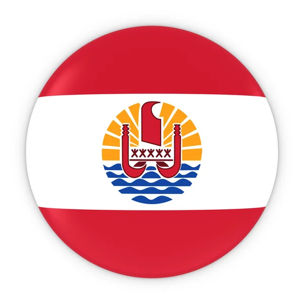 Tahitian Flag Button - Flag of Tahiti Badge 3D Illustration — Stock Photo, Image