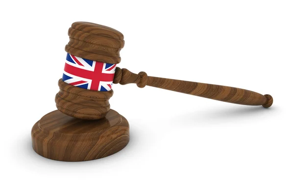 Brittiska lag koncept - brittiska flaggan domare ordförandeklubba 3d Illustration — Stockfoto