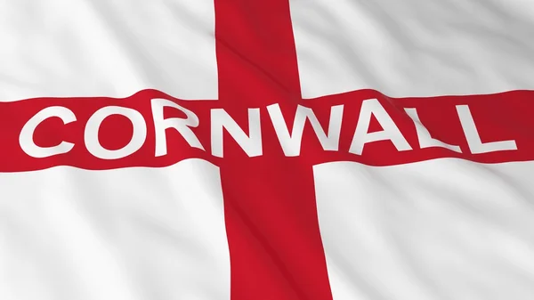 Engelse vlag met Cornwall tekst 3d illustratie — Stockfoto