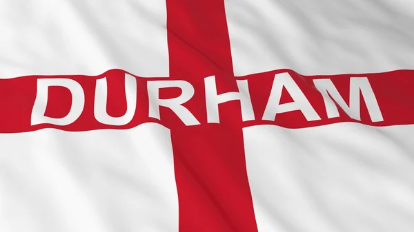 Engelse vlag met Durham tekst 3d illustratie — Stockfoto