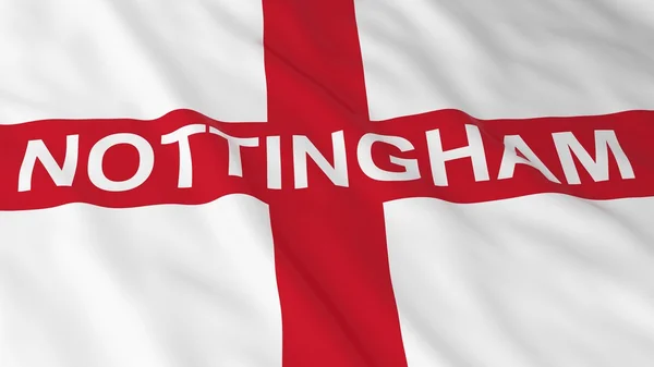 Bandiera inglese con Nottingham Testo Illustrazione 3D — Foto Stock