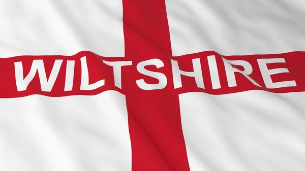 Englische Flagge mit wiltshire text 3d illustration — Stockfoto