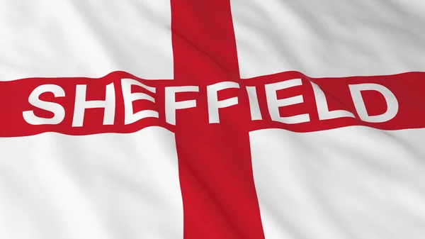 Engelse vlag met Sheffield tekst 3d illustratie — Stockfoto