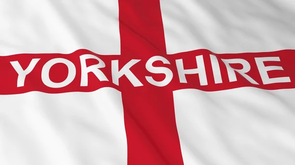 Engelse vlag met Yorkshire tekst 3d illustratie — Stockfoto