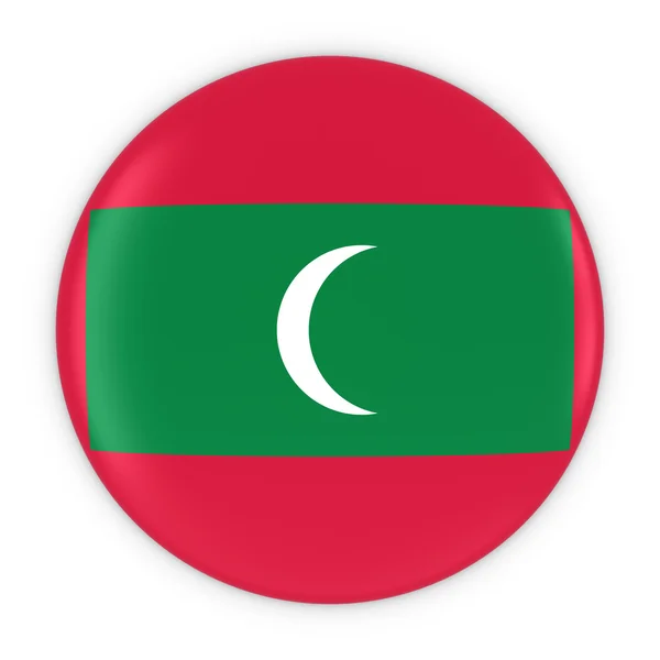 Maldivian Flag Button - Флаг Мальдивских Знаков 3D Illustration — стоковое фото