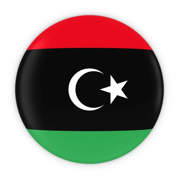 De knop van de Libische markeren - vlag van Libië Badge 3d illustratie — Stockfoto
