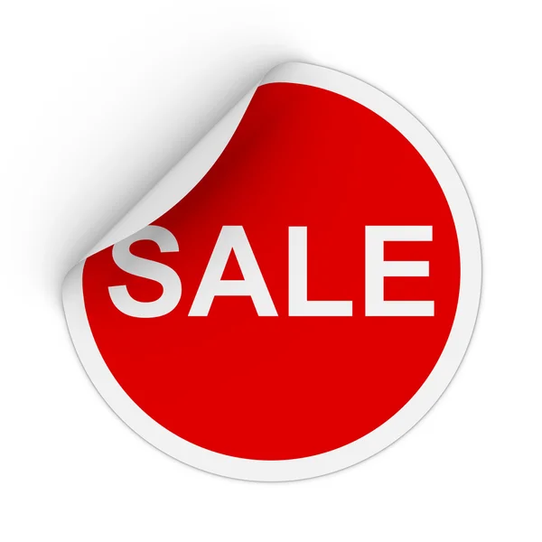 필 링 코너와 판매 텍스트 빨간색 동그라미 스티커 3d 일러스트 — 스톡 사진