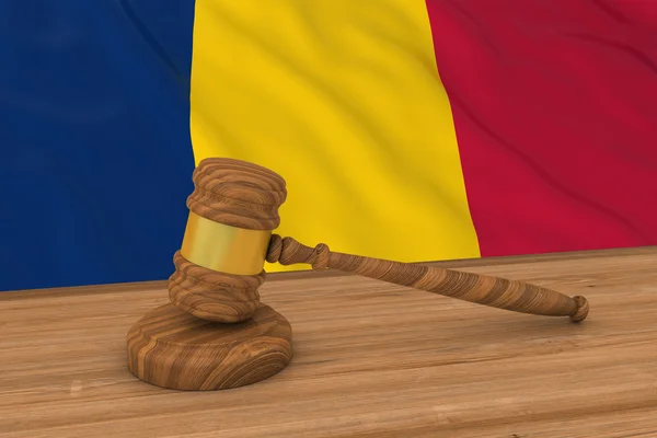 乍得法律概念 - 法官Gavel 3d插图背后的乍得旗帜 — 图库照片