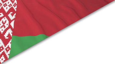 Belarus bayrak köşe beyaz arka plan üzerinde - 3d çizim overlaid.