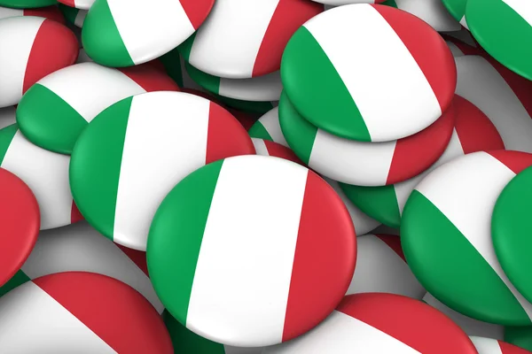 Италия Значки фона - Куча итальянских кнопок флага 3D иллюстрация — стоковое фото
