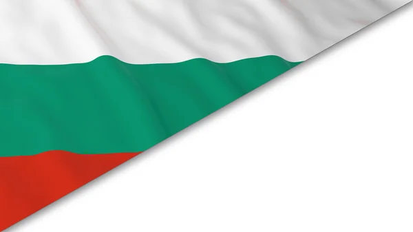 Bulgarian Flag corner overlaid on White background - 3D Illustration — Stock Photo, Image