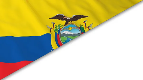 Ecuadoraanse vlag hoek overlay op witte achtergrond - 3d illustratie — Stockfoto