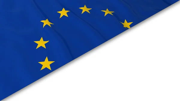 Europese vlag hoek overlay op witte achtergrond - 3d illustratie — Stockfoto