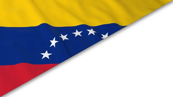 Venezuelská vlajka rohu transparent na bílém pozadí - 3d ilustrace — Stock fotografie