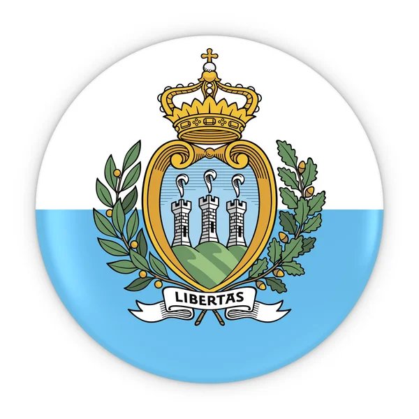 Sammarinesiska flaggan Button-flagg San Marino Badge 3D illustration — Stockfoto