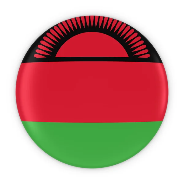 Botão de bandeira do Malawi - Bandeira do emblema do Malawi Ilustração 3D — Fotografia de Stock