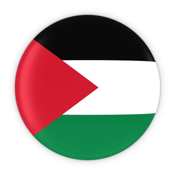 Botão de bandeira palestina - Bandeira do emblema da Palestina Ilustração 3D — Fotografia de Stock
