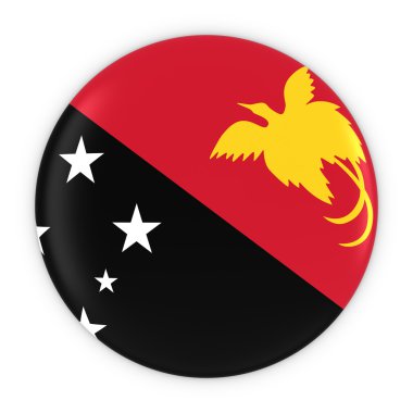 Papua Yeni Gine Bayrak Düğmesi - Papua Yeni Gine Rozeti 3d İllüstrasyon Bayrağı