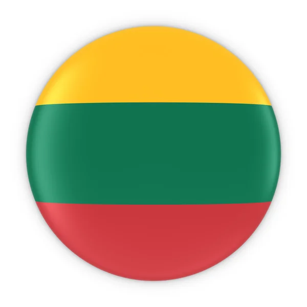 Bouton drapeau lituanien - Drapeau de Lituanie Illustration 3D — Photo